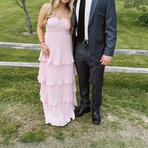 Lulu's Pink Strapless Maxi Dress